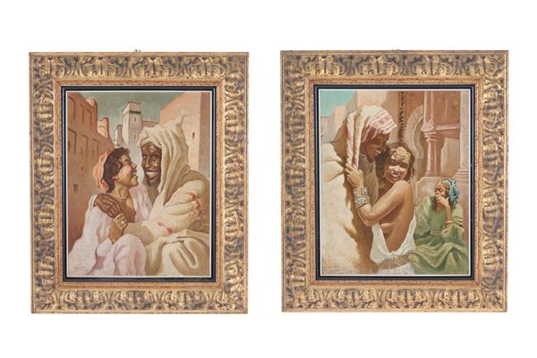 Pair of paintings "ORIENTALIST CHARACTERS"