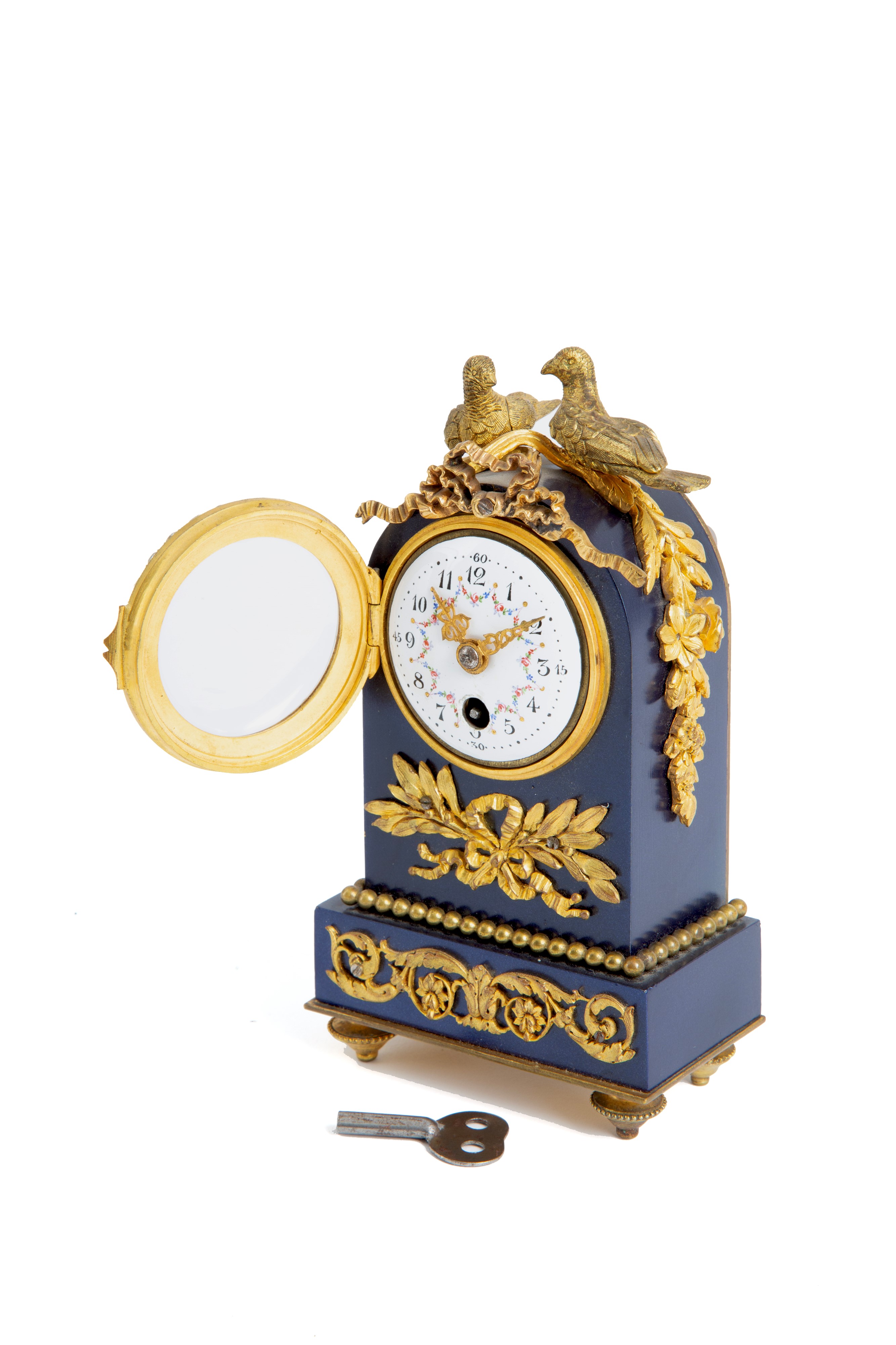 Piccolo Orologio in Smalto e Bronzo