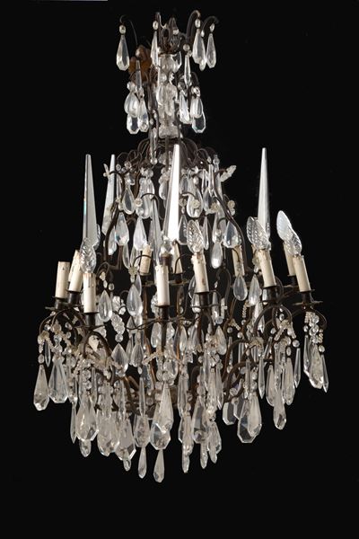 Lampadario in Ottone Brunito
