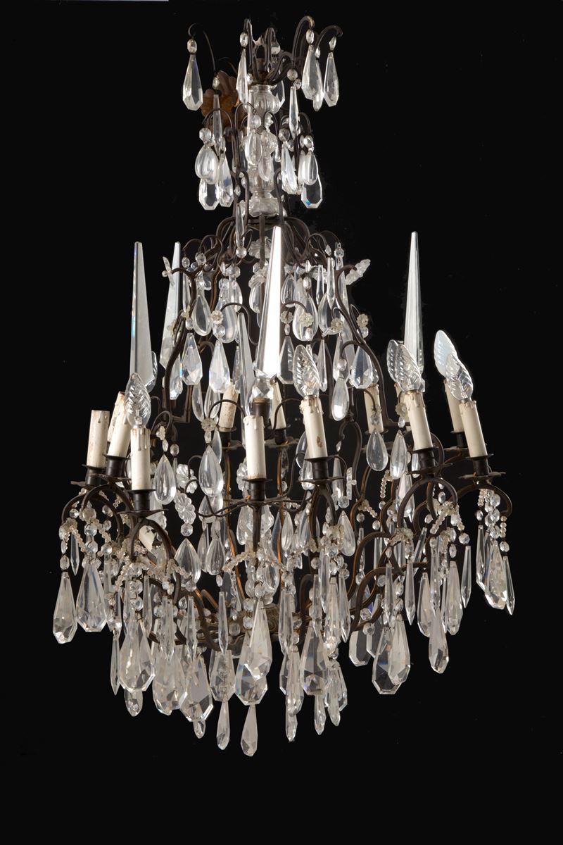 Lampadario in Ottone Brunito