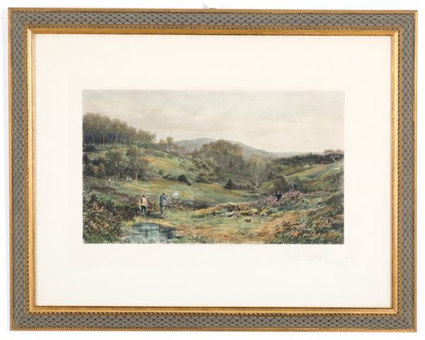 Watercolor print "FOX HUNTING"