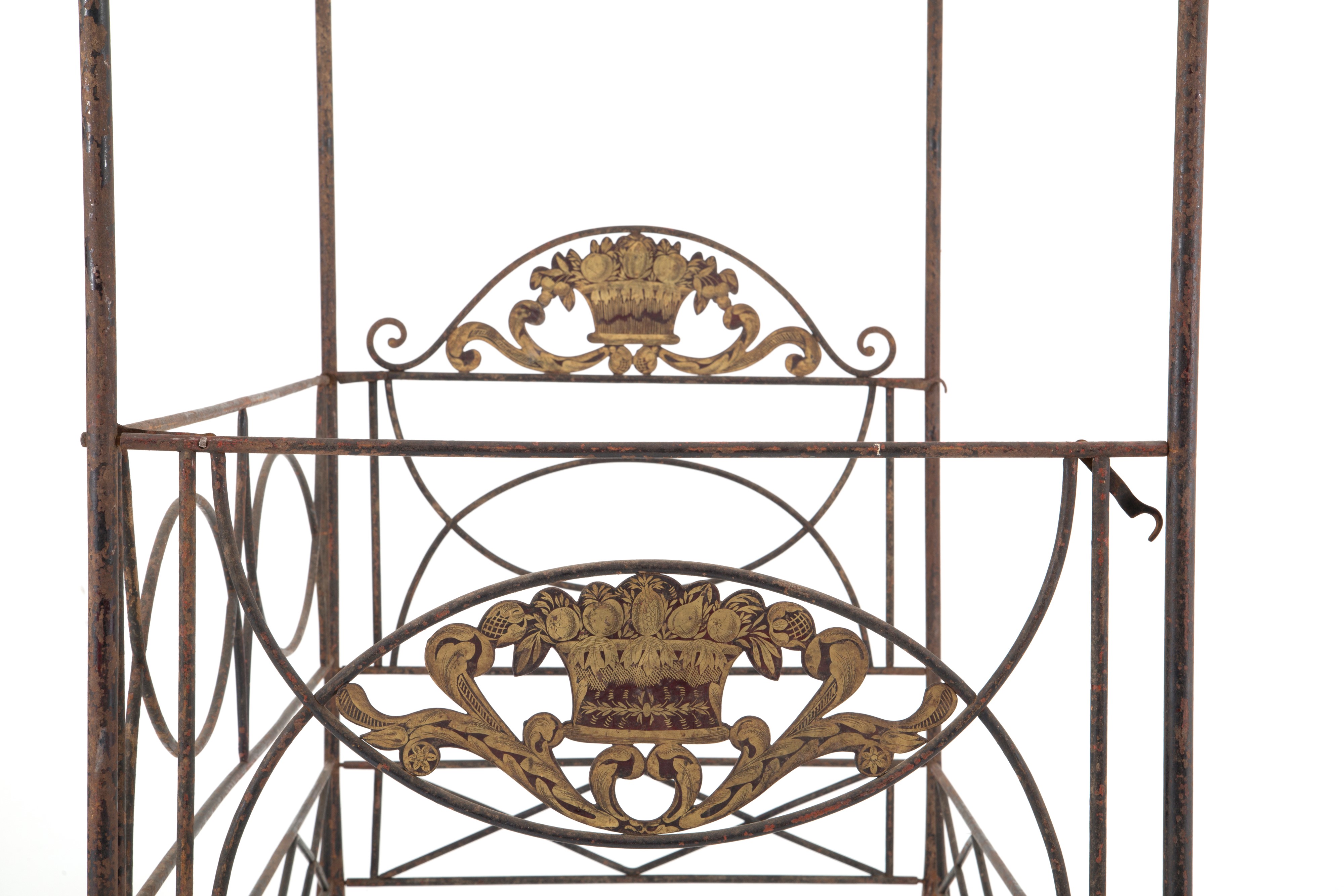 Lettino a Baldacchino in Ferro Battuto