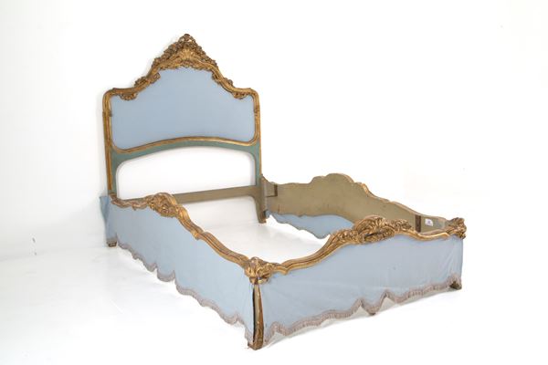 Golden wooden bed