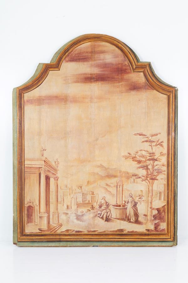 Large shaped painting "REBECCA AT THE WELL"