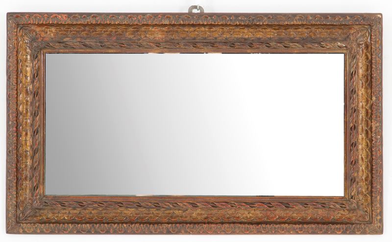 Specchiera rettangolare parzialmente laccata