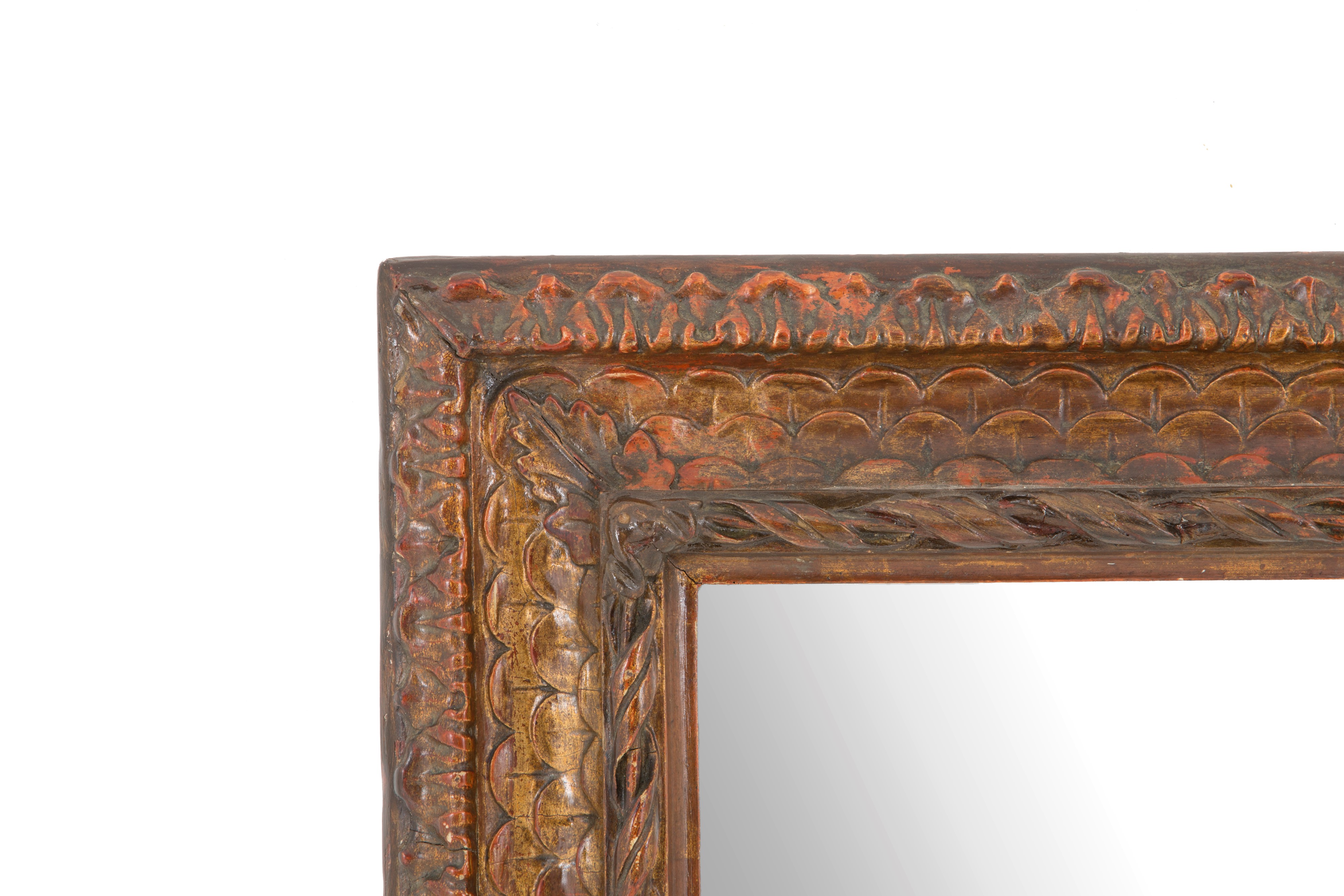 Specchiera rettangolare parzialmente laccata