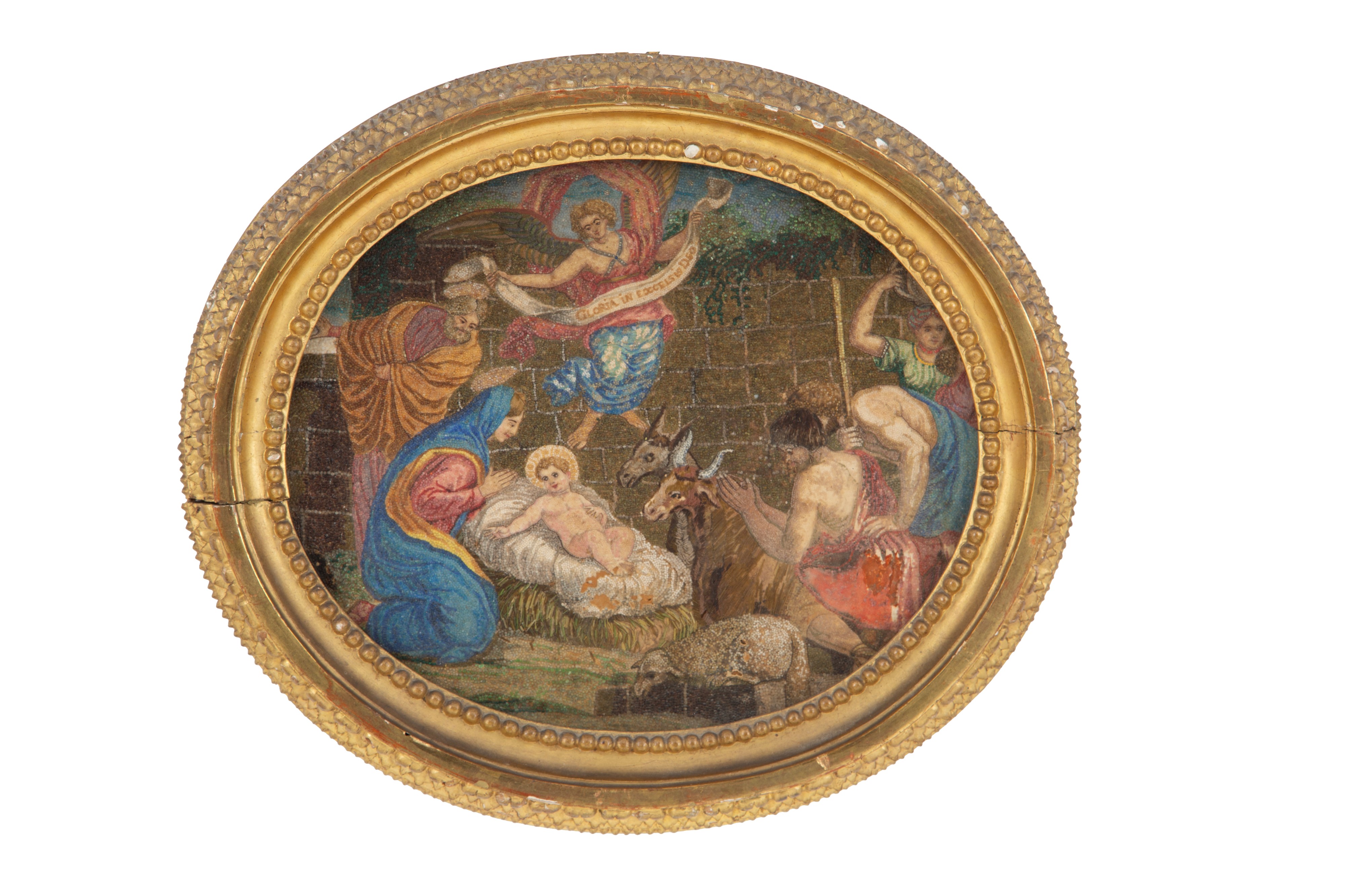 Coppia di Micromosaici "adorazione dei Pastori" e "L'ultima Cena"