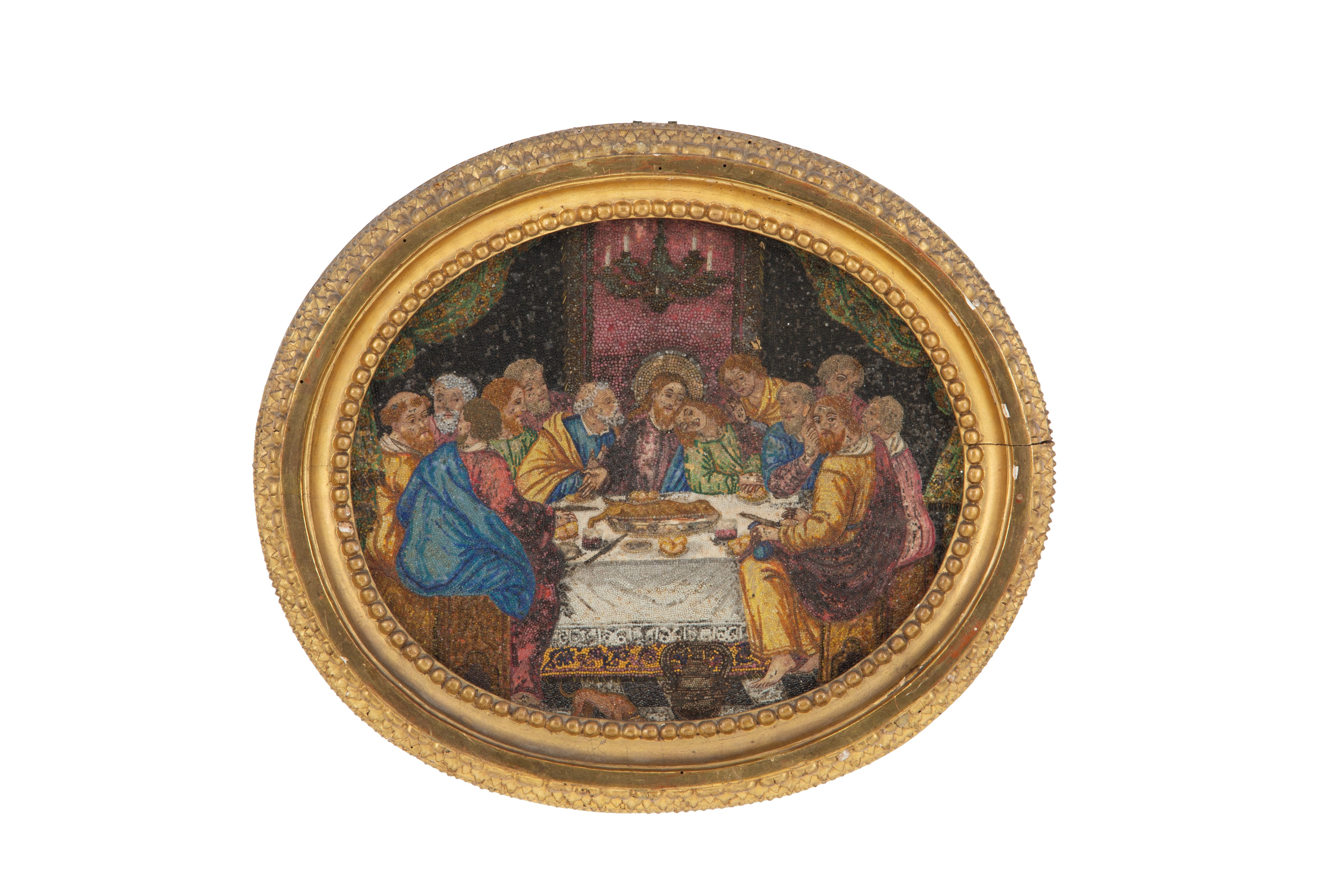 Coppia di Micromosaici "adorazione dei Pastori" e "L'ultima Cena"