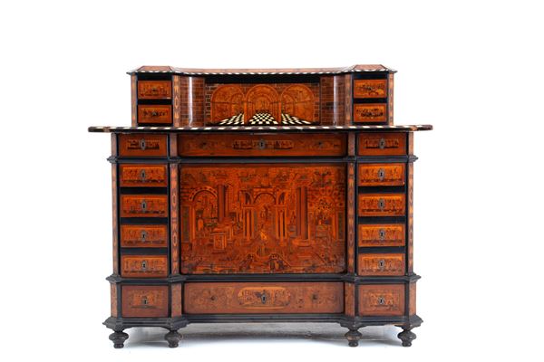 Inlaid cabinet with riser