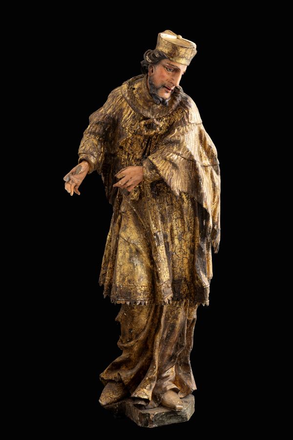 Lacquered wood sculpture "THE WISE MAN"