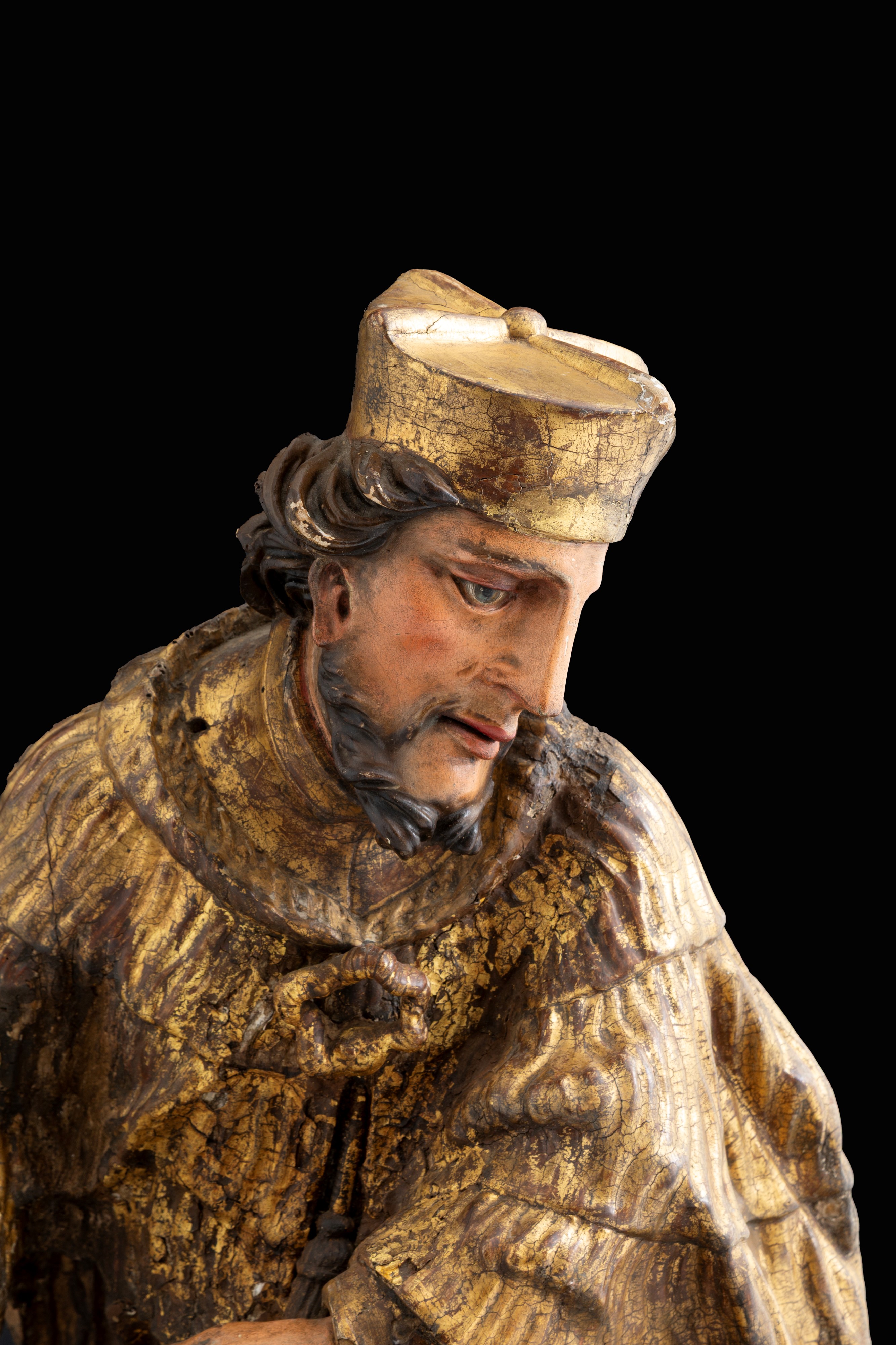 Scultura in Legno Laccato "san Giovanni Nepomuceno"