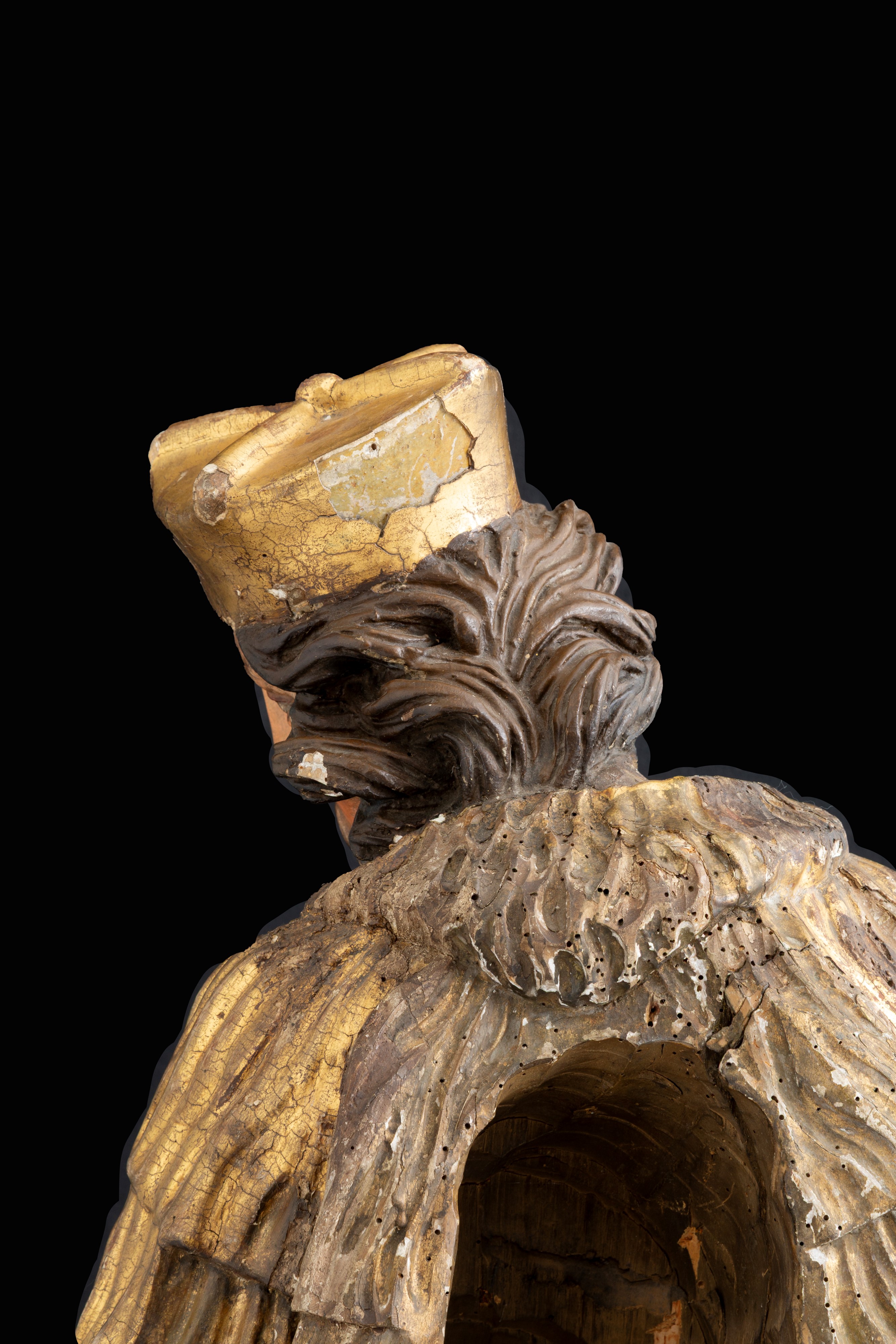 Scultura in Legno Laccato "san Giovanni Nepomuceno"