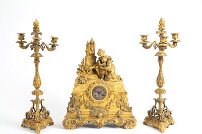 Trittico in Bronzo Cesellato e Dorato