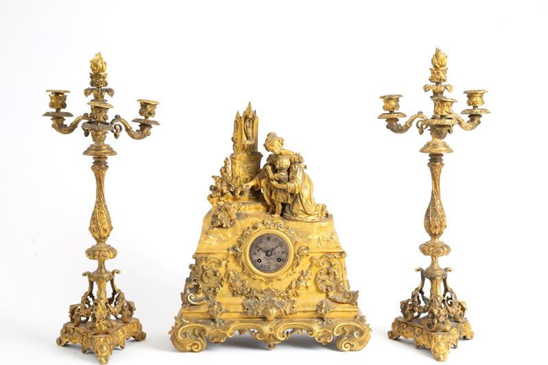 Trittico in Bronzo Cesellato e Dorato