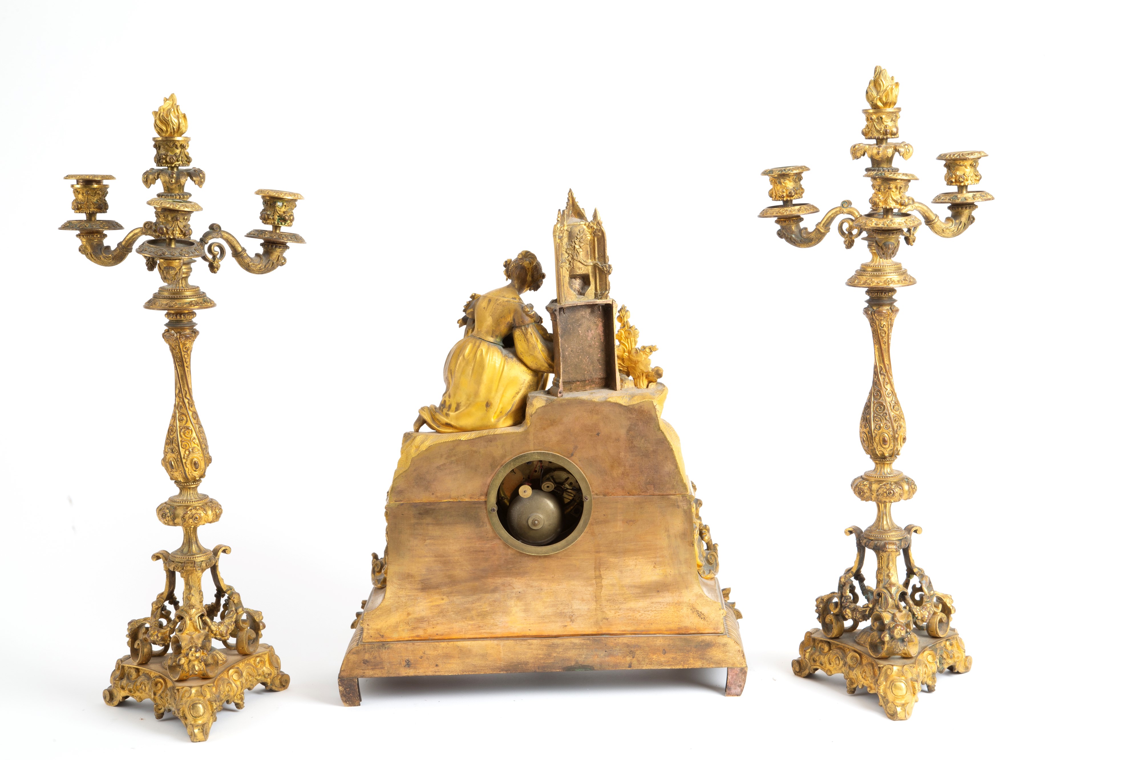Trittico in Bronzo Cesellato e Dorato