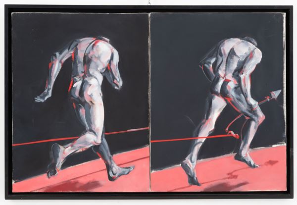 VLADIMIR VELICKOVIC - Painting "HOMME DE MUYBRIDGE Fig. XII"