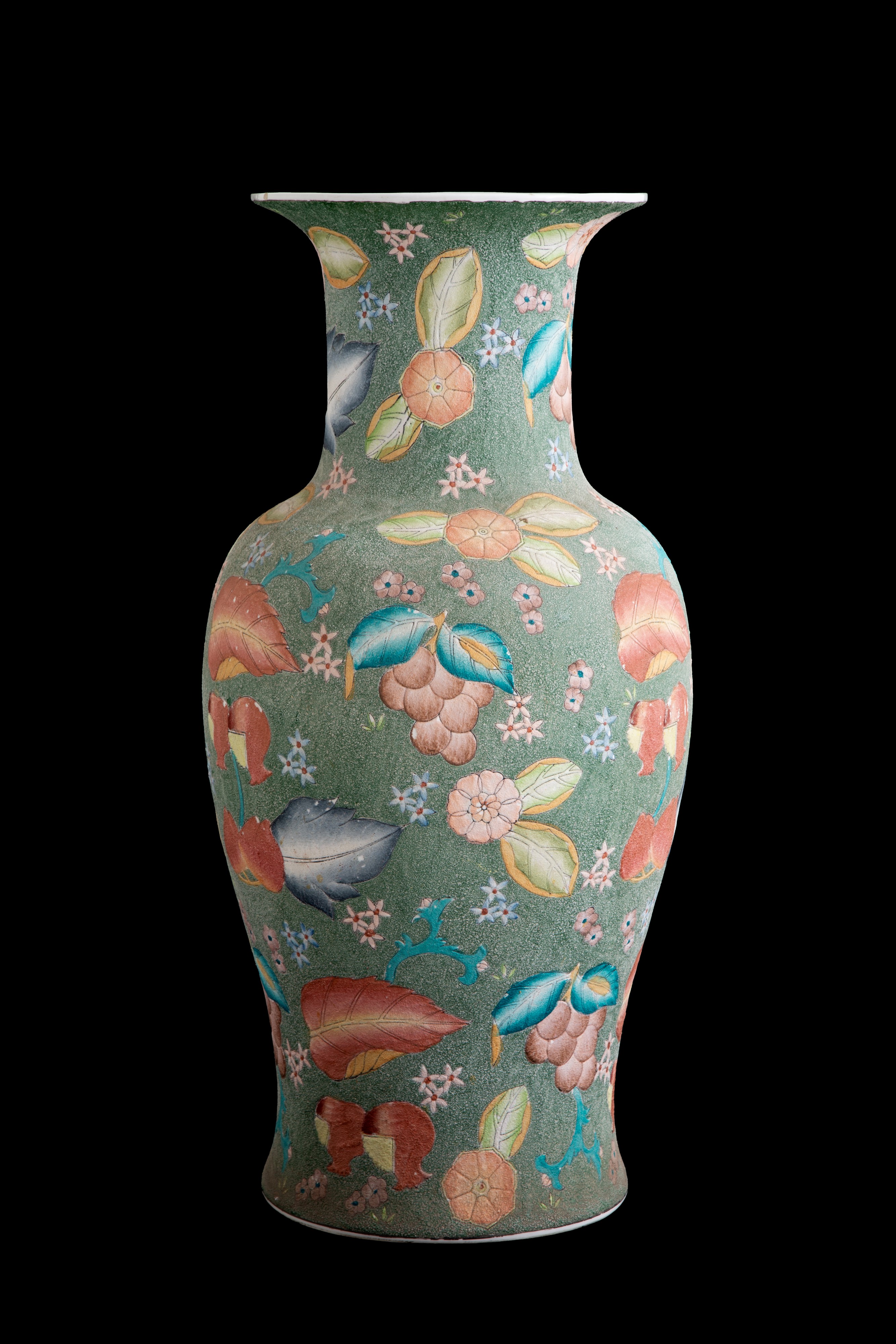 Vaso in porcellana fondo verde