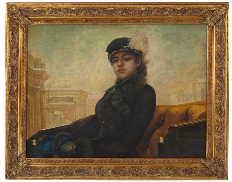 Dipinto "donna in Calesse"