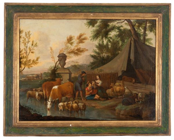 Painting "SHEPHERDS WITH ANIMALS"