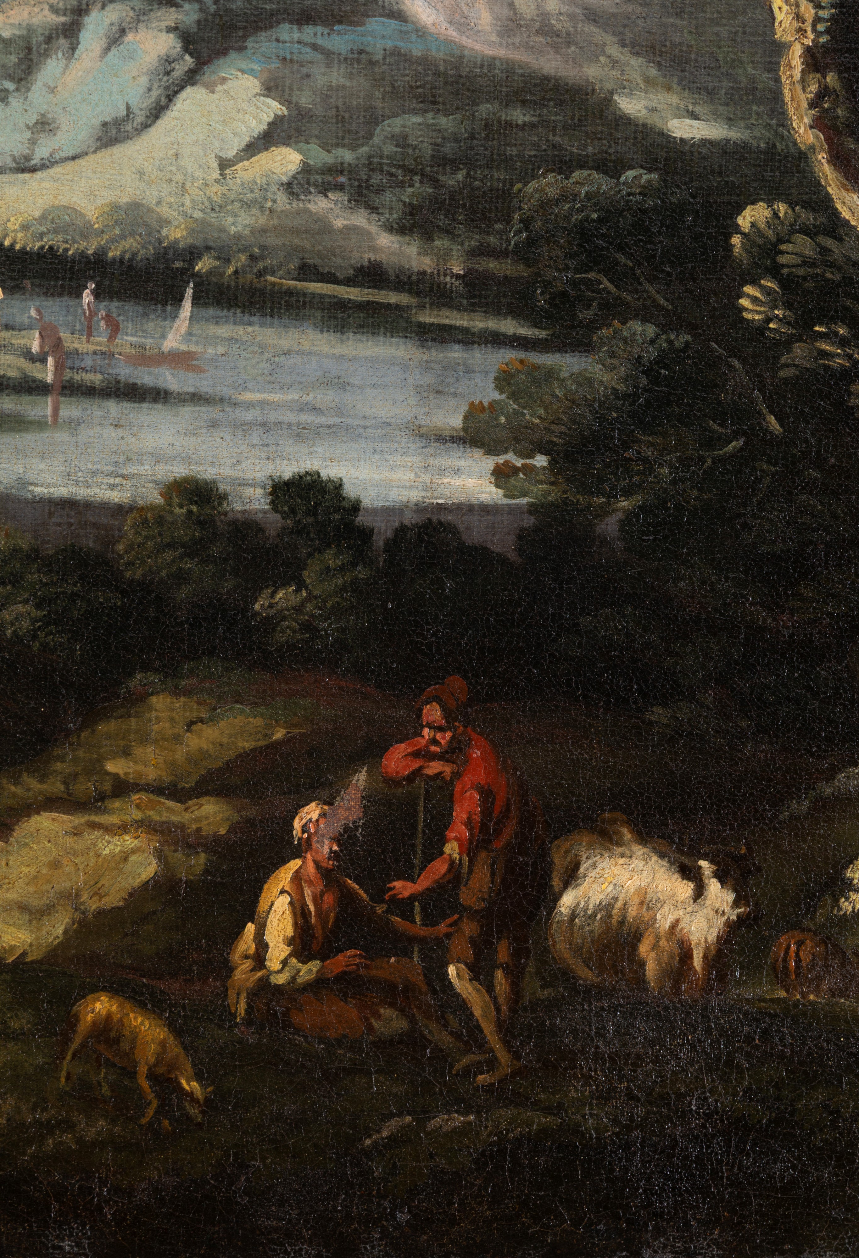 Antonio Diziani - Dipinto "paesaggio con Pastori"