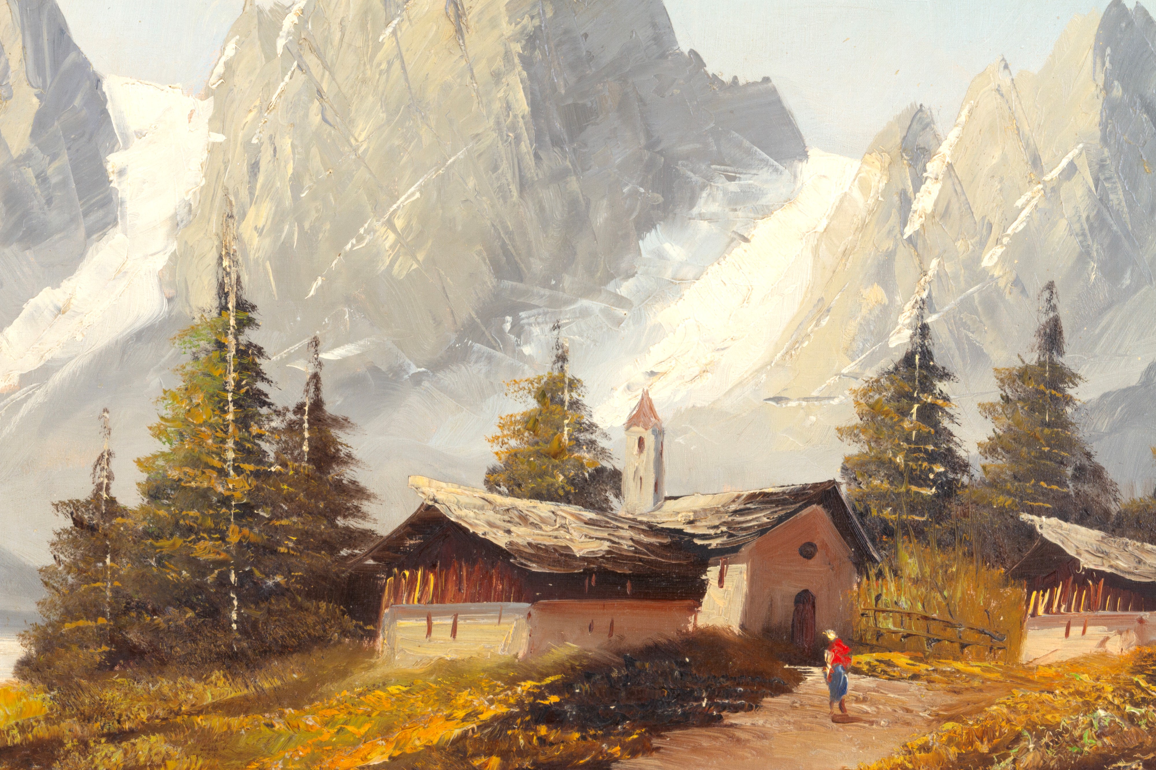 Dipinto "paesaggio Montano con Personaggio"
