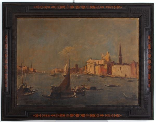 ACHILLE CATTANEO - Painting "GIUDECCA CANAL"