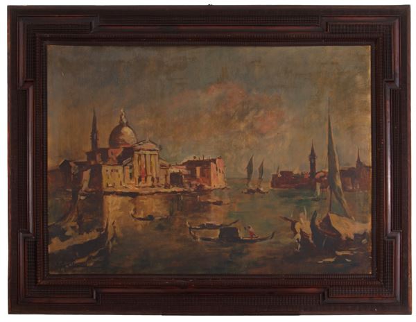 ACHILLE CATTANEO - Painting "ISLAND OF SAN GIORGIO"