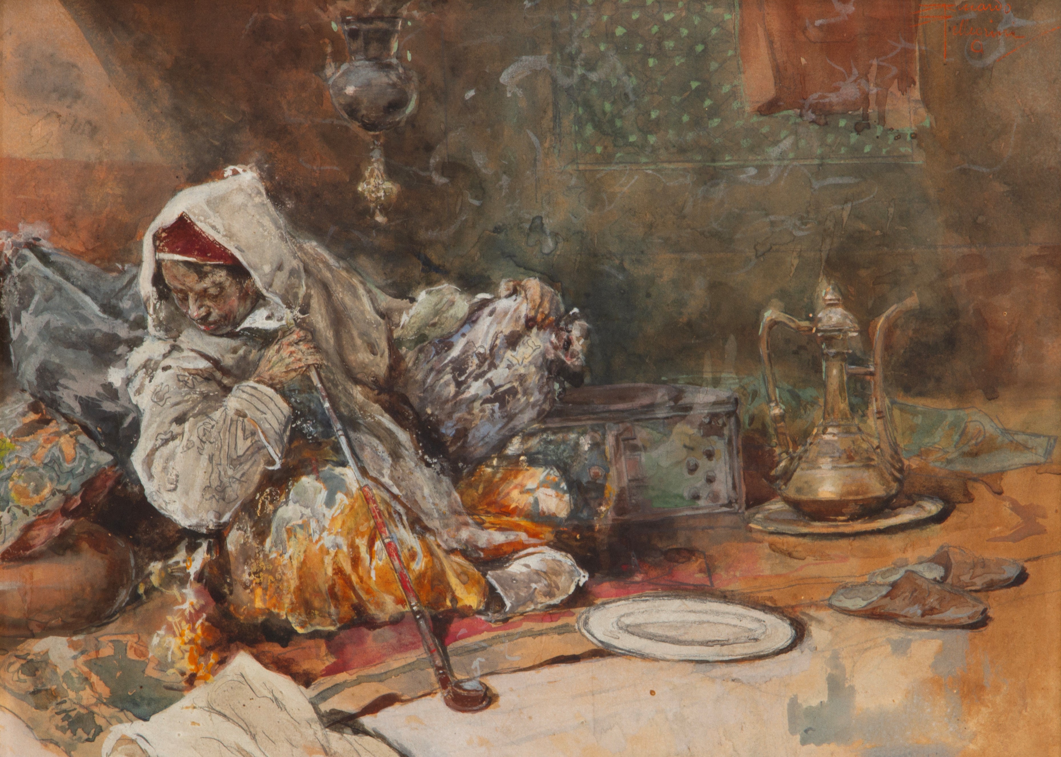 Riccardo Pellegrini - Dipinto "fumatore di Oppio"