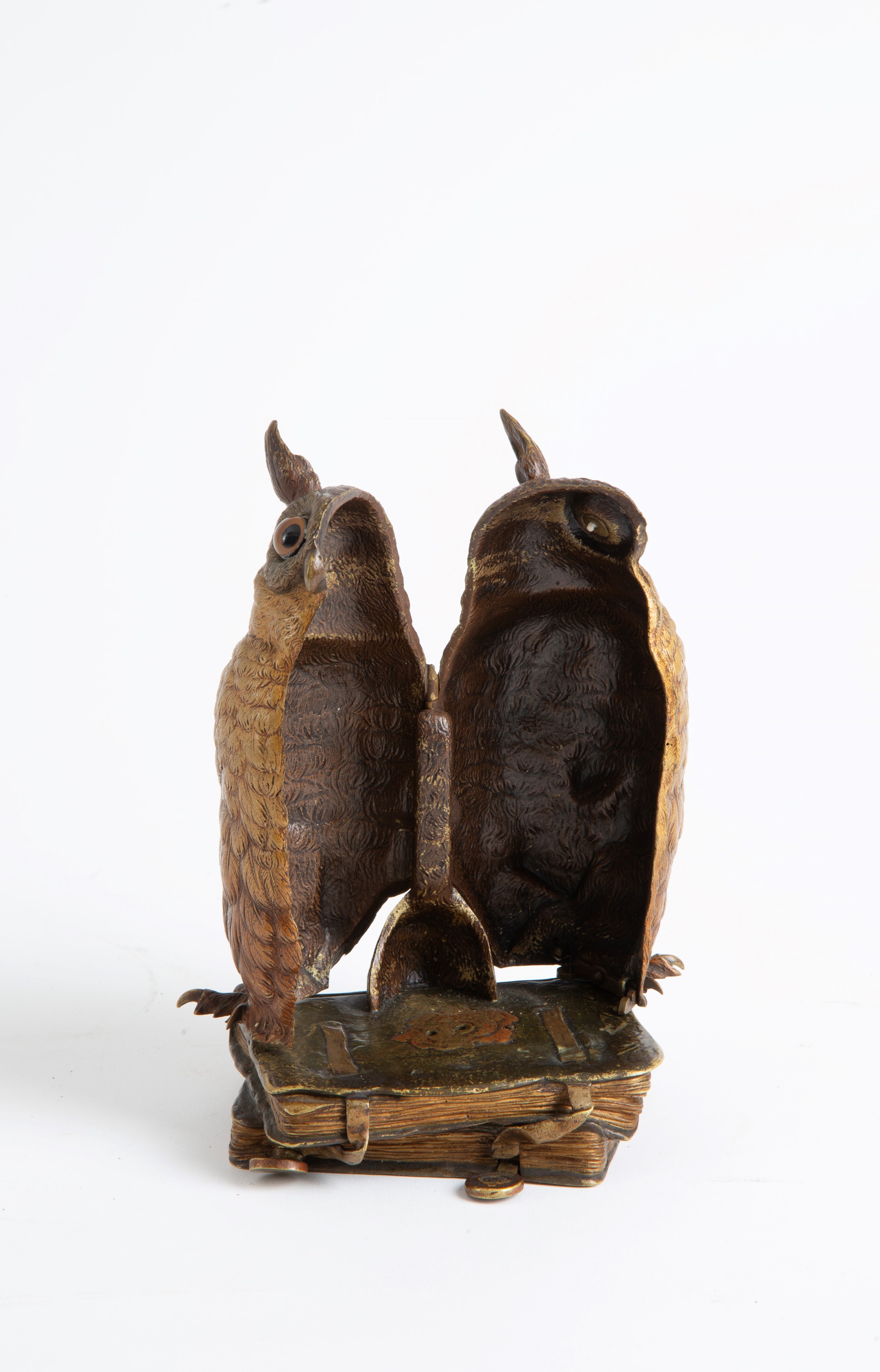 Franz Xaver Bergmann - Scultura "gufo su Libri"