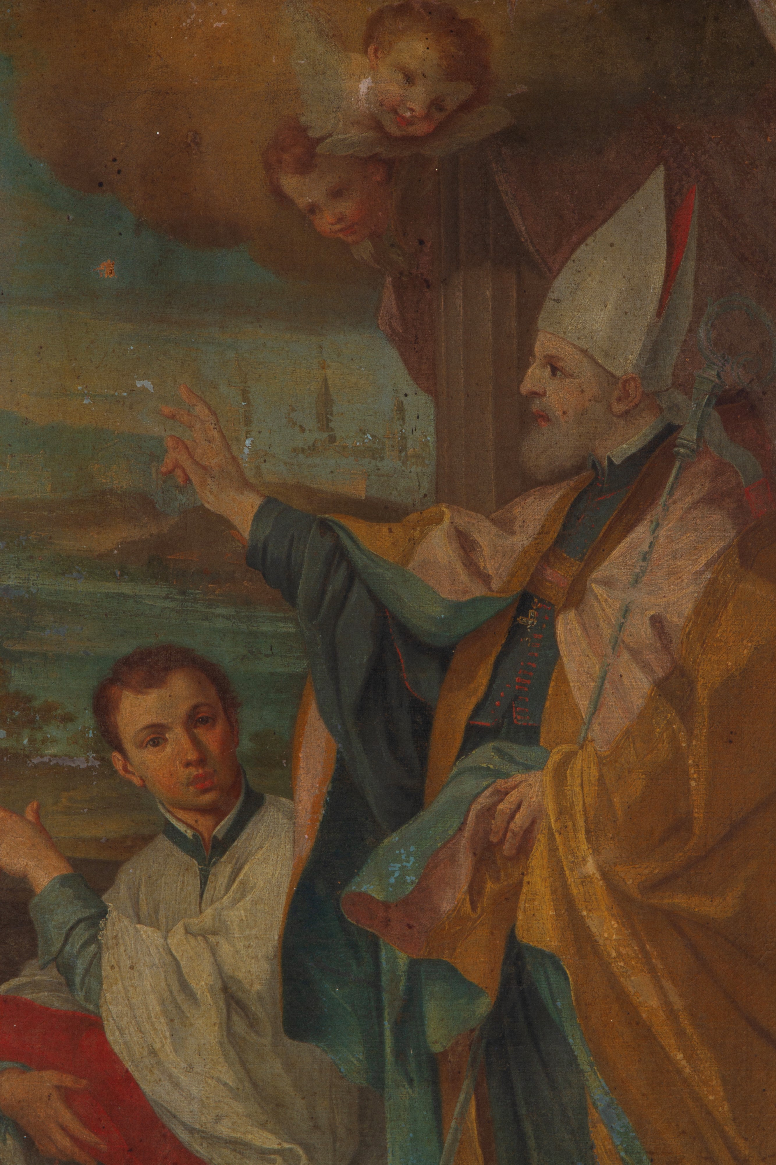 Dipinto "san Bernardo Benedice le Acque del Po"