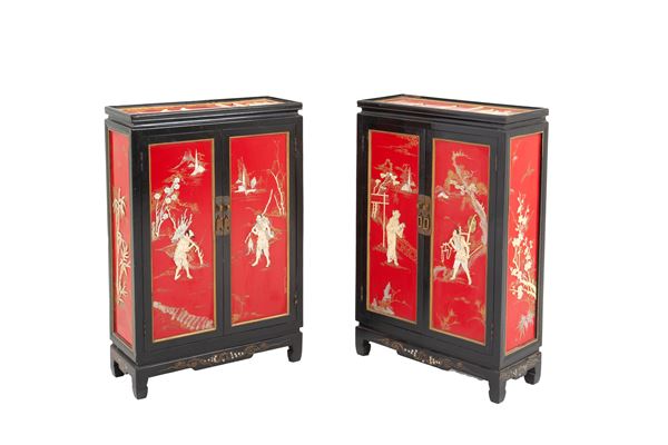 Pair of lacquered cabinets