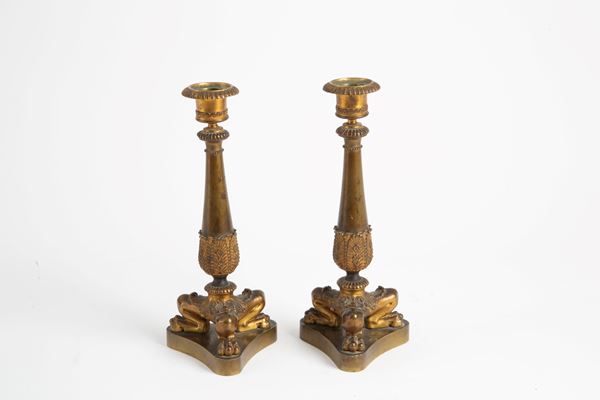 Pair of small candlesticks