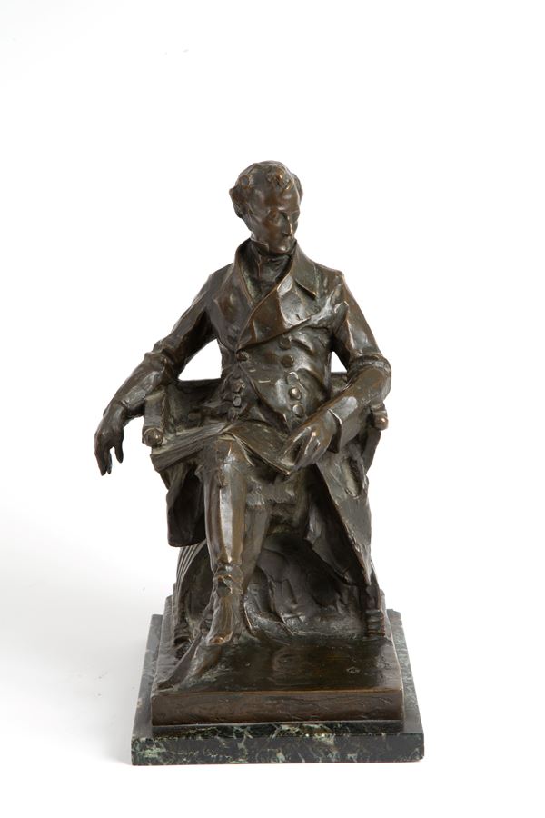 ALBERTO DRESSLER - Sculpture "ALESSANDRO MANZONI SEATED"