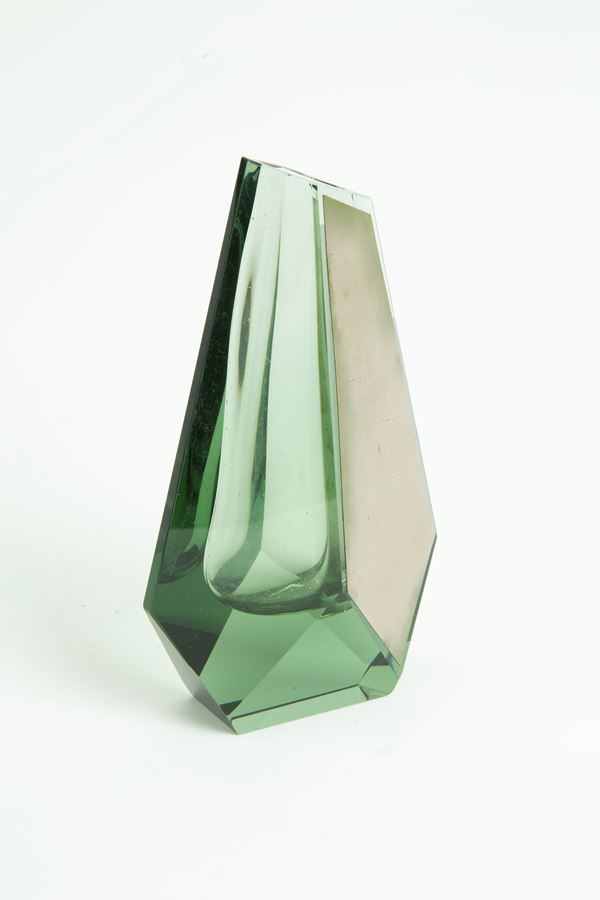 Faceted crystal vase