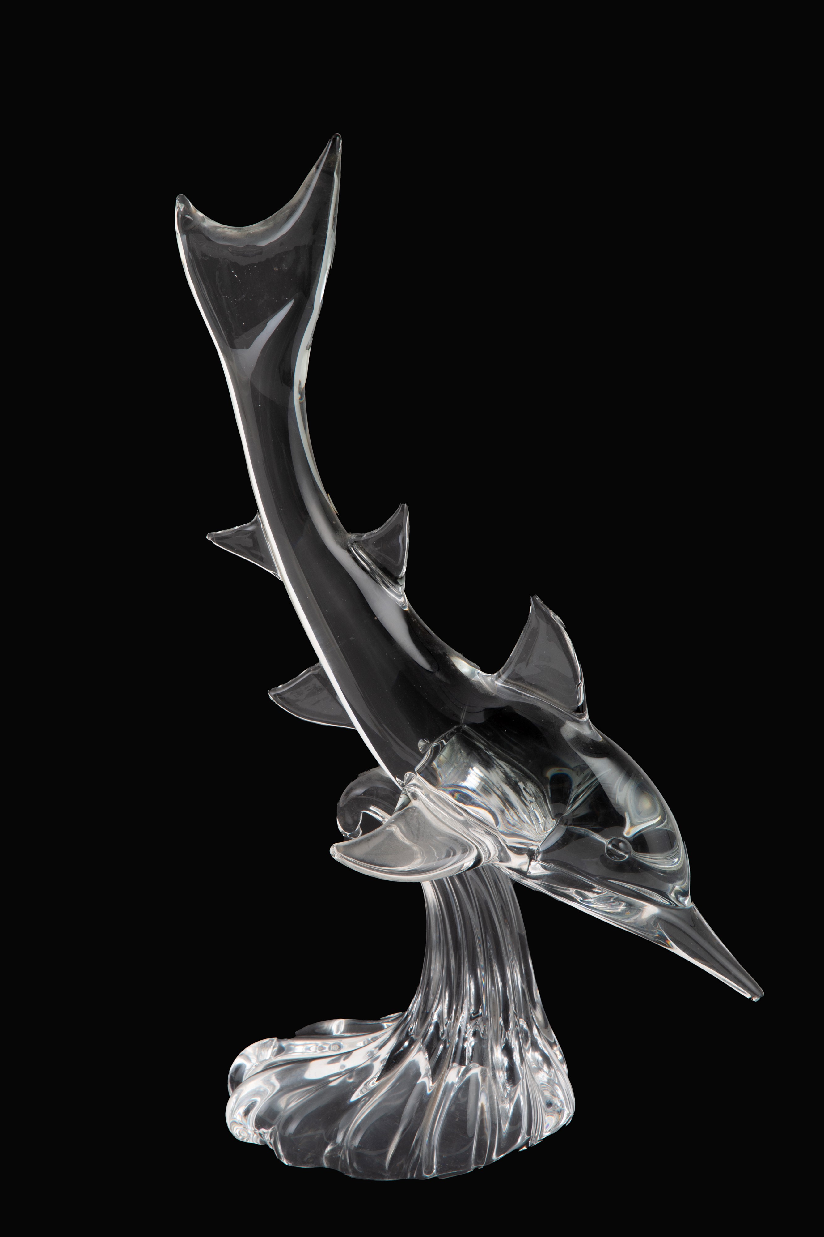 Scultura in Vetro "delfino su Onda"