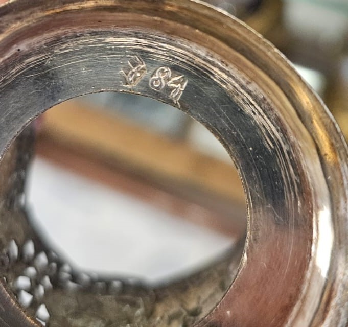 Sei porta bicchierini in argento