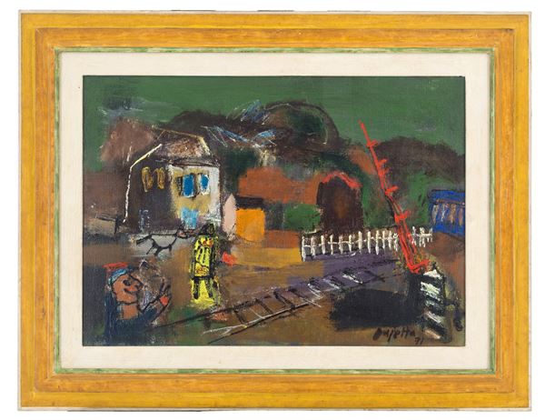 GUIDO PAOLO PAJETTA - Acrylic "LEVEL CROSSING"