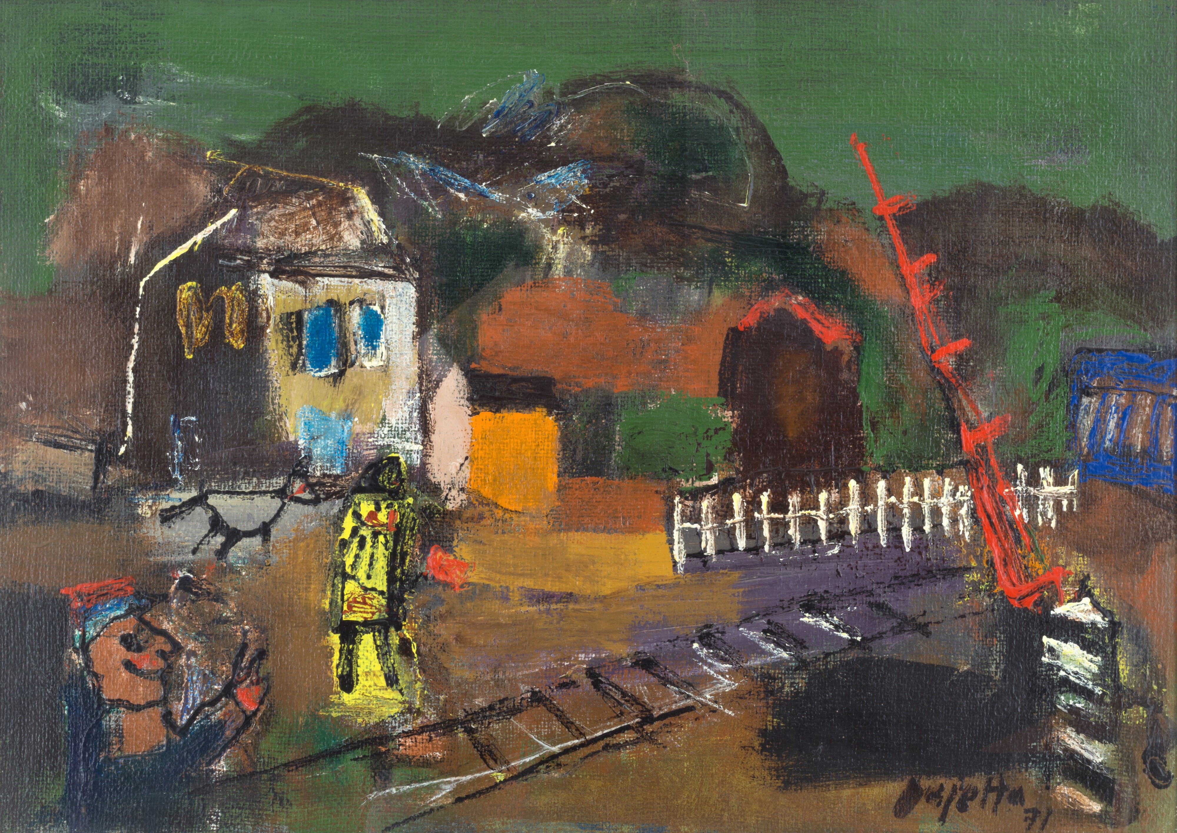 Guido Paolo Pajetta - Acrilico "passaggio a Livello"
