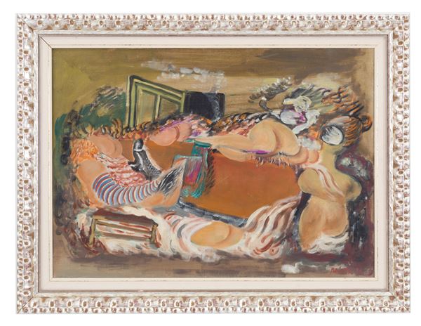 GUIDO PAOLO PAJETTA - Dipinto "CORPI E STIVALETTI"