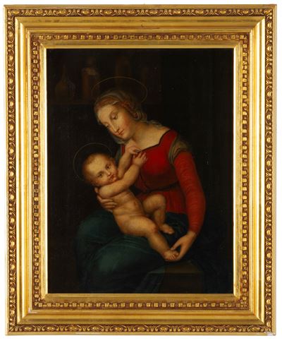 Autore ignoto, Madonna con Bambino, olio su tela