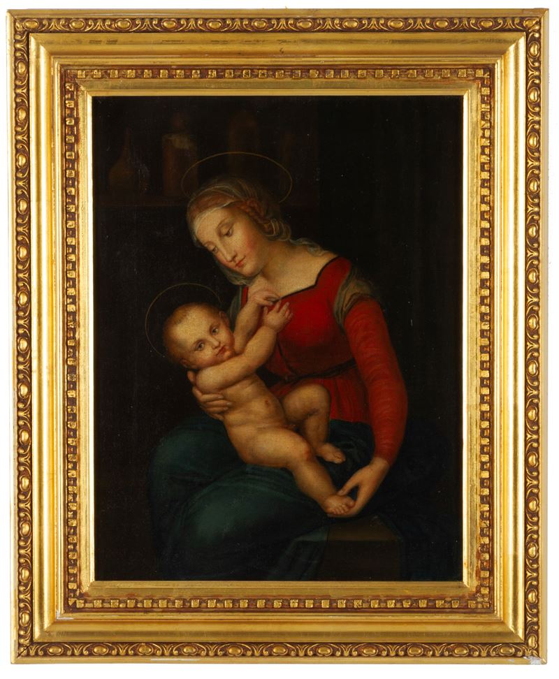 Autore ignoto, Madonna con Bambino, olio su tela