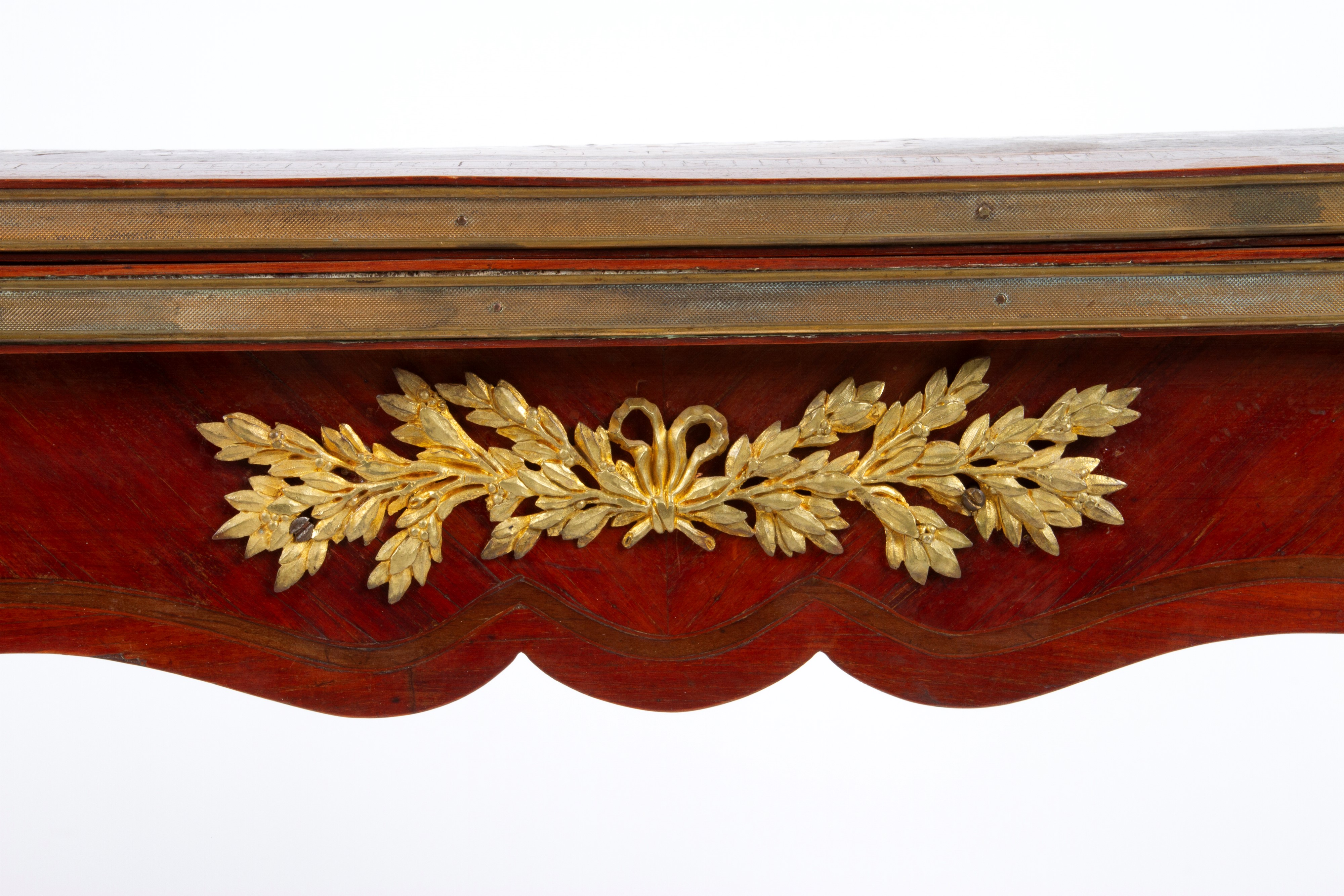 Tavolino da gioco in legno intarsiato e bronzo, Francia, Metà XIX secolo