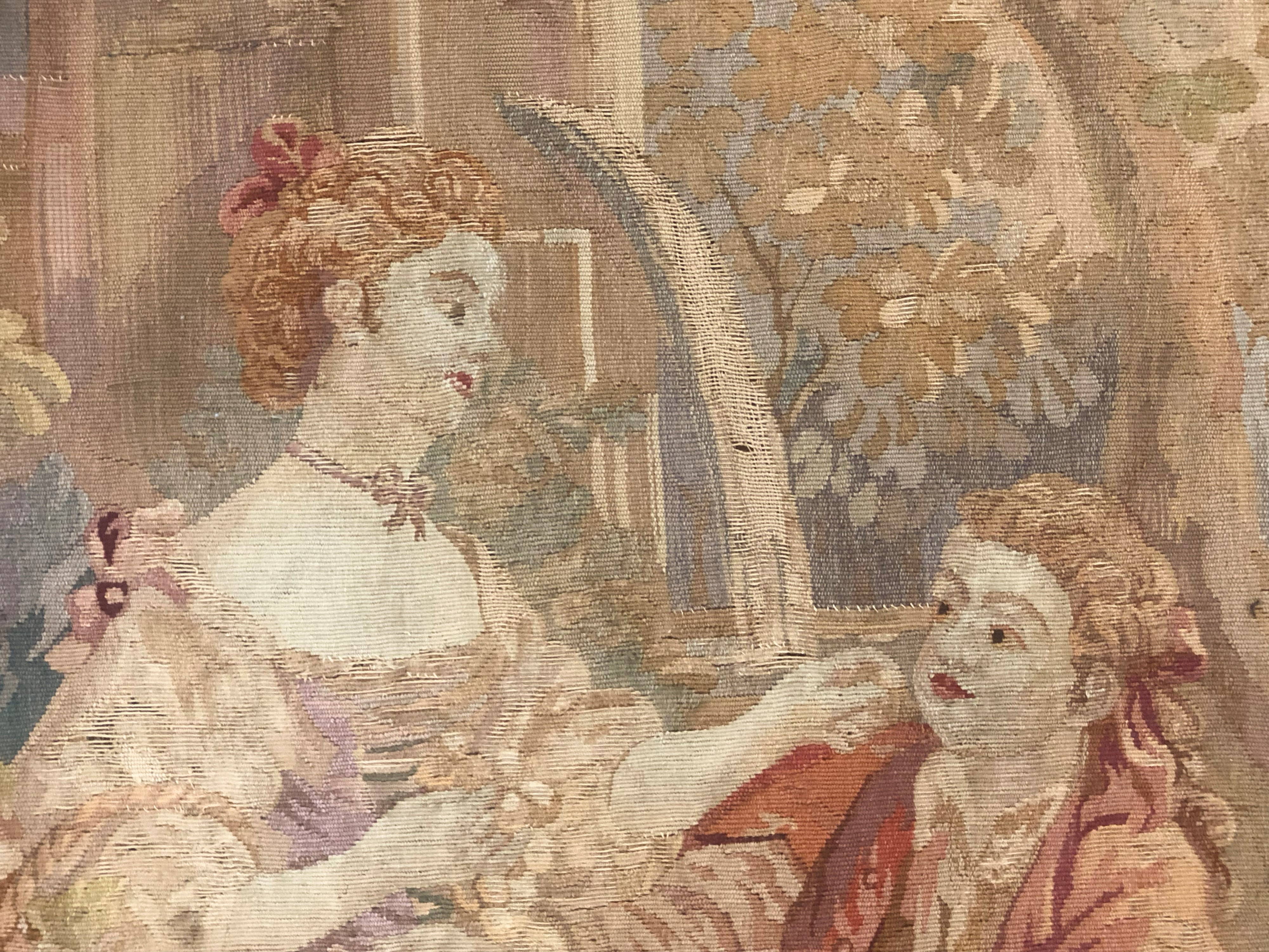 Aubusson, Tappeto in lana e seta, Francia, XIX secolo