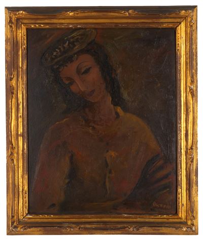 Ritratto di donna, olio su masonite