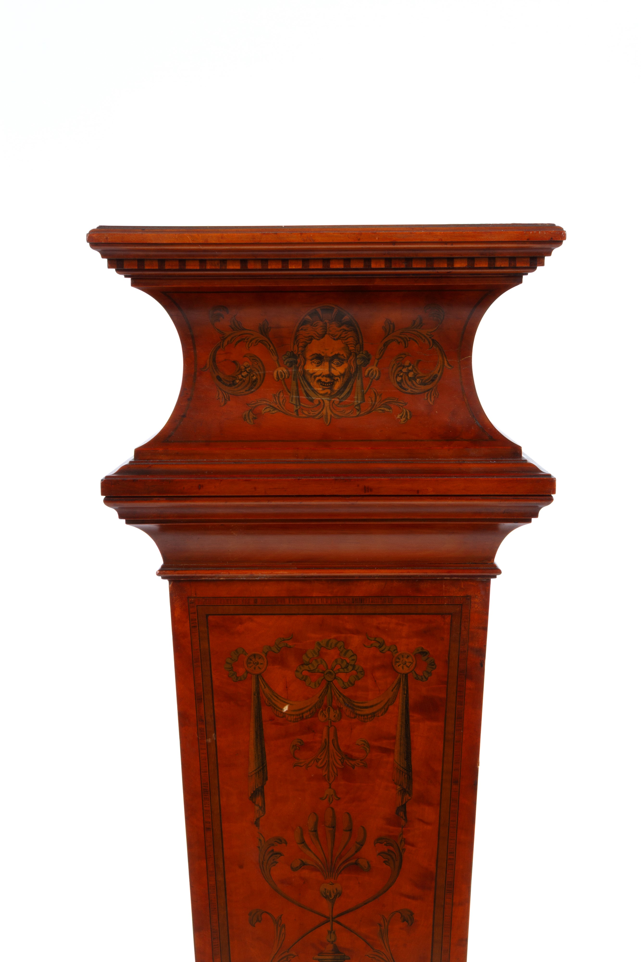 Colonna in satinwood intarsiato e dipinto, Inghilterra, XIX secolo