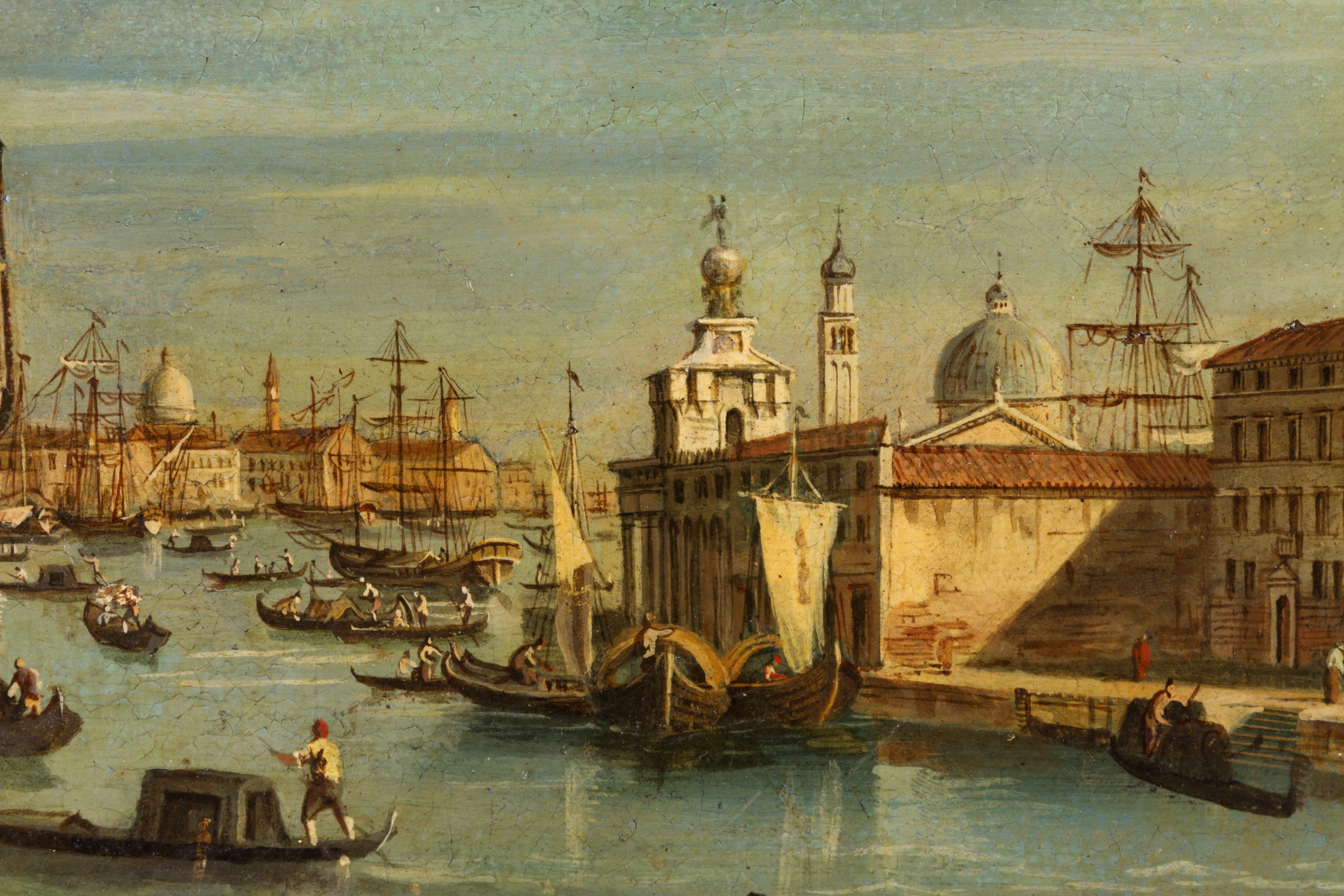 Autore sconosciuto, Veduta di Venezia dal Canal Grande verso Santa Maria della Salute, olio su te...