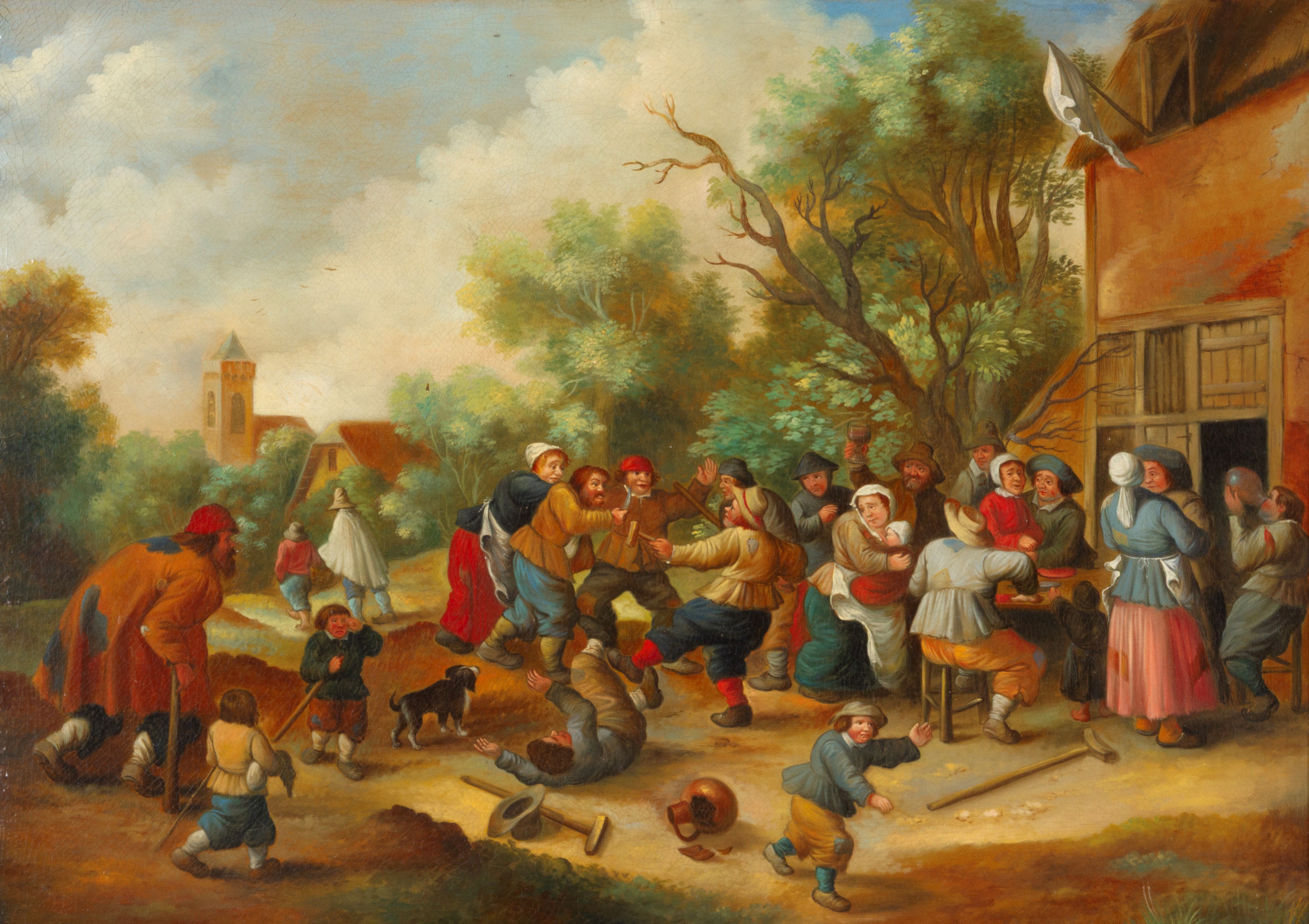 Scuola fiamminga, Festa contadina (olio su tela)