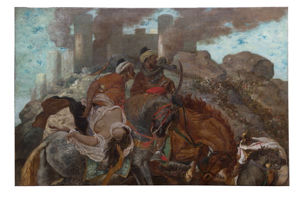 EUG&#200;NE DELACROIX - Dipinto "IL RATTO DI REBECCA"