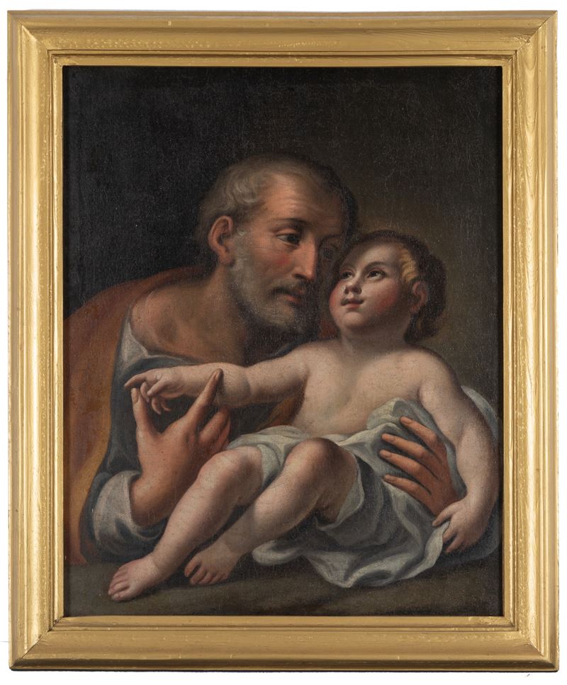 Autore ignoto, San Giuseppe con Gesù Bambino, olio su tela