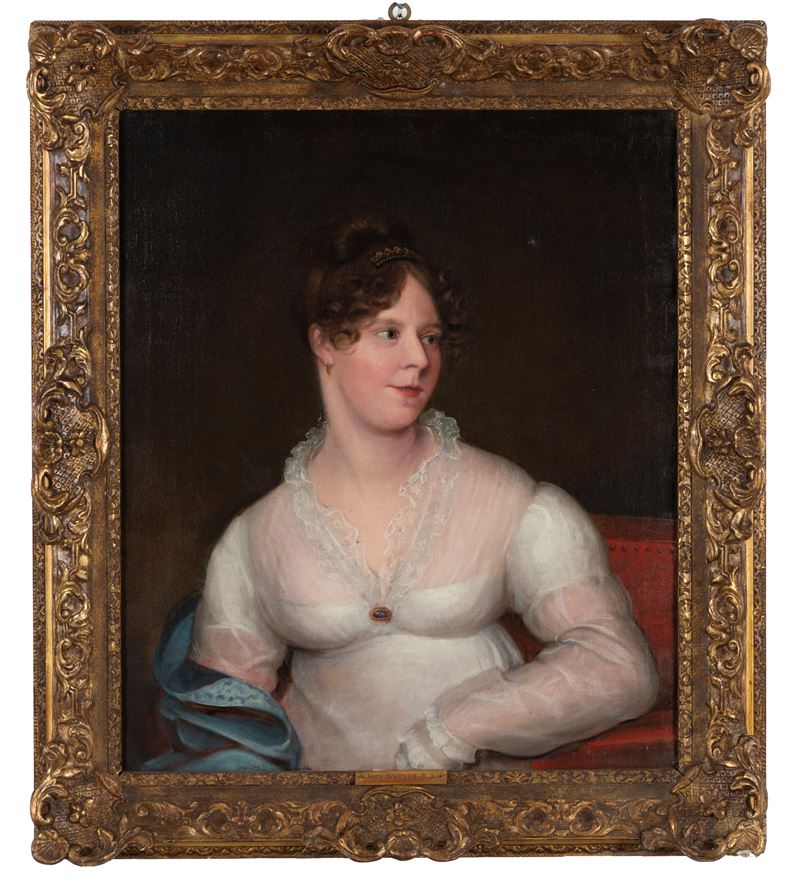 Scuola Francese di fine XVIII secolo, Gentildonna, olio su tela